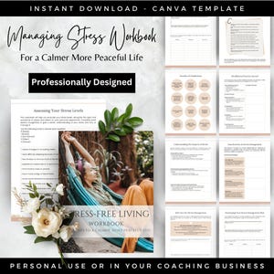 Stress Management Workbook Canva Template: Coaching & Therapy Resource (Digital Download)