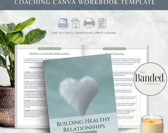 Building Healthy Relationships Canva Workbook, Communication, Empathy, Boundaries and Conflict Resolution (Digital Download)