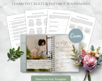 Healthy Boundaries Workbook, Coaching Worksheets, Communication Skills (Digital Download)