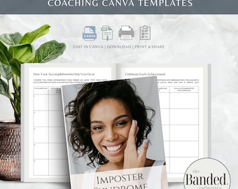 Imposter Syndrome Workbook Canva Template, Self-Doubt Worksheets, Confidence and Self-Compassion Tool