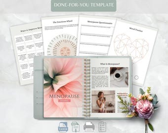 Menopause Journal & Workbook eBook, ebook Canva Template, Perimenopause, Health Coach, Healthy Lifestyle Holistic, Toolkit Resources