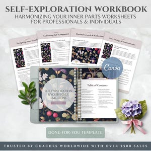 IFS Inner Parts Therapy Worksheets, Self Help Printables Parts Work, Therapy Workbook, Life Coaching Tool, Coach Canva Template, Somatic DFY