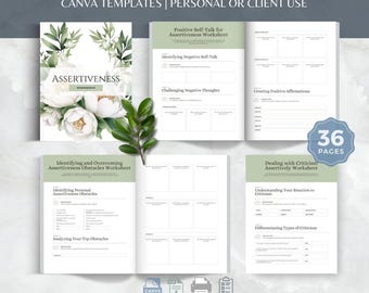 Assertiveness Canva Worksheets, Communication Skills, Boundaries and Confidence Workbook (Digital Download)