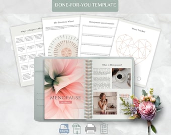 Menopause Journal & Workbook eBook, ebook Canva Template, Perimenopause, Health Coach, Healthy Lifestyle Holistic, Toolkit Resources