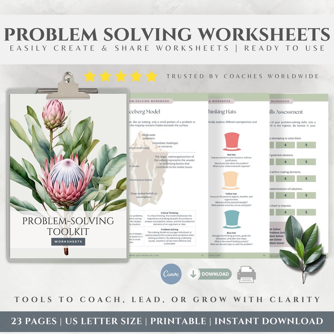 Coaching Workbook Decision Maker Problem Solving Guide Overcoming ...