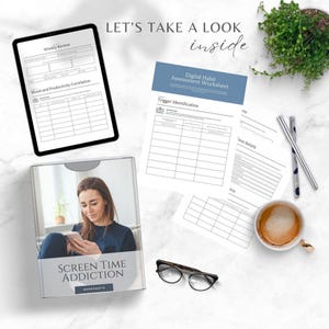 Screen Time Addiction Canva Worksheets, Digital Detox, Phone Addiction and Mindful Technology Tools (Digital Download) image 4