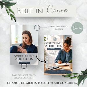 Screen Time Addiction Canva Worksheets, Digital Detox, Phone Addiction and Mindful Technology Tools (Digital Download) image 3