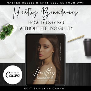 Master Resell Rights Book Healthy Boundaries eBook, Done For you Coaching eBook, PLR Digital Products Canva, Resell Rights Products
