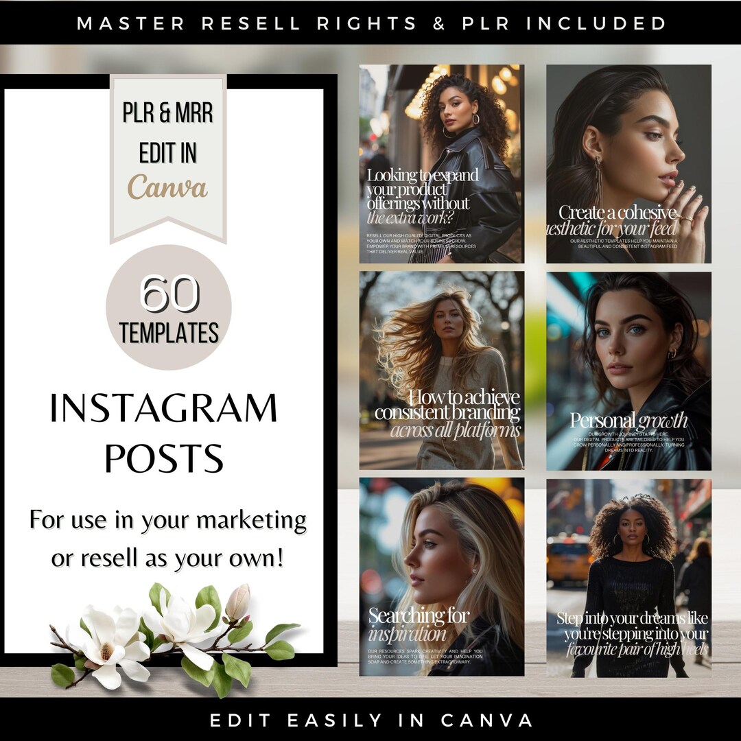 Master Resell Rights MRR 60 Instagram Posts, Private Label Rights PLR ...