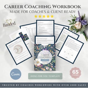 Career Coaching eBook, Life Coach Workbook, Bundle for Employee Development, Canva Template, Done For You Digital Product