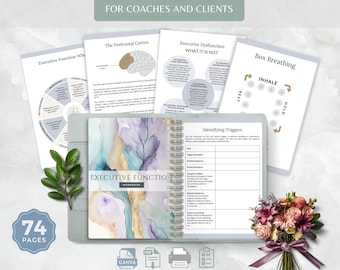 Executive Function Workbook & Planner Resources, eBook Template Canva, Coaching Business Worksheets, ADHD Therapy and Tools, Coping Skills