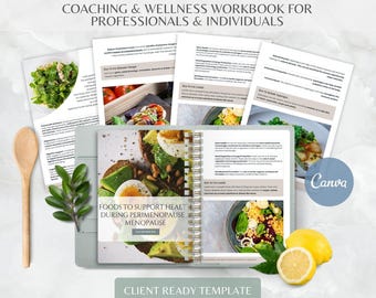 Foods to Help Menopause Perimenopause Symptoms, Friendly Diet List, What to Eat, Nutrition Coach Canva Template, Wellness DFY
