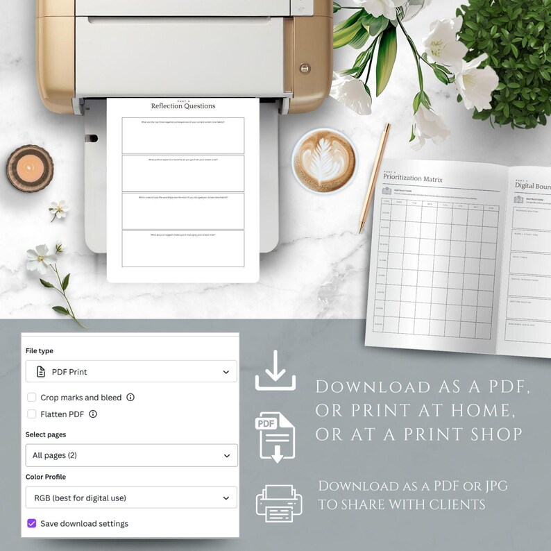 Screen Time Addiction Canva Worksheets, Digital Detox, Phone Addiction and Mindful Technology Tools (Digital Download) image 8