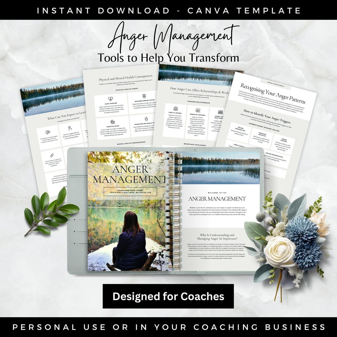 Anger Management Coach Canva Template, Anger Coping Skills Emotional ...