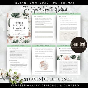 Teen Mental Health, Therapy Workbook, Confidence Building, Self Esteem Worksheets, DBT CBT, Done For You Digital Product, Coaching Business