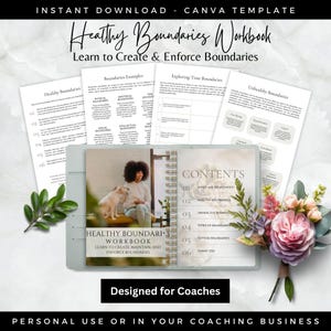 Healthy Boundaries Workbook, Coaching Worksheets, Therapist Tools and Resources for Coaching Business, Effective Communication Relationships