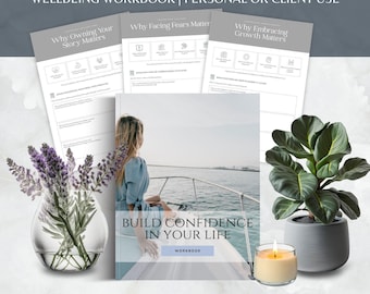 Confident Life Coaching eBook Canva Template Workbook, Confidence Building, Self-Talk and Growth Mindset Worksheets