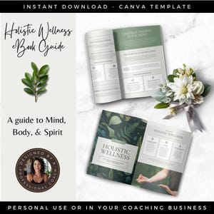 Holistic Wellness Guide, Coaching Templates, eBook Template Canva, DFY Digital Products, Create Therapy Worksheets for Coaching Business