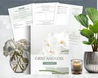 Grief Worksheets, Bereavement Reflection and Coping Support and Healing Canva Tool (Digital Download)