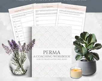 PERMA Coaching Canva Workbook, Positive Psychology, Wellbeing and Life Satisfaction Worksheets (Digital Download)