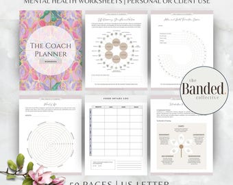 Coaching Planner, Canva Template, Business Worksheets (Digital Download)