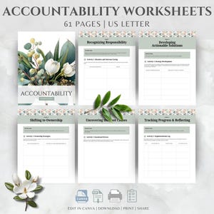 Self Blame Worksheets, Coaching Accountability Tools, Therapy Worksheets for Mental Health, Coach Canva Templates (Digital Download)