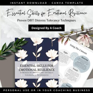 Essential Skills for Emotional Resilience, Therapy Worksheets, Self Awareness Tool, Healing Workbooks, Coping Skills, DBT, Growth Mindset