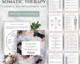 Somatic Therapy Workbook, Nervous System Regulation Worksheets (Canva Template)