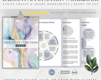 Executive Function Workbook & Planner Resources, eBook Template Canva, Coaching Business Worksheets, ADHD Therapy and Tools, Coping Skills