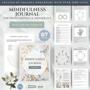 Mindfulness Journal Workbook Canva Template, Self Care Prompts (Digital Download)