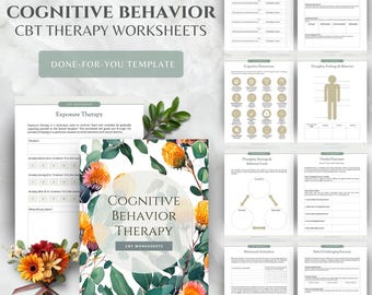 CBT Worksheets Cognitive Behavioural Therapy Workbook (Digital Product)