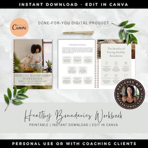 Healthy Boundaries Workbook, Coaching Worksheets, Therapist Tools and Resources for Coaching Business, Effective Communication Relationships