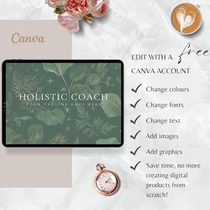 Canva templates for holistic coaches, wellness coaches, and wellness brands. For holistic health and wellness, coaching templates, coach Canva templates, therapy worksheets, and inner bloom. Designed for you and your coaching business.