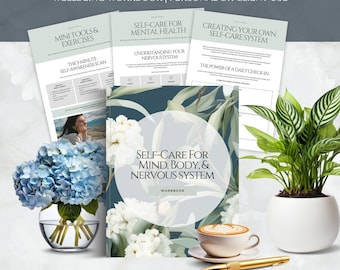 Self-Care Workbook for Mind, Body, Nervous System (Canva Template)