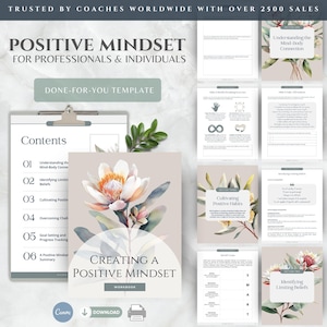 Cuaderno de ejercicios de Canva: Hábitos diarios para una mentalidad de crecimiento positivo, plantillas para coaching de vida y negocios, libro electrónico sobre salud mental listo para usar.