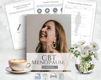 CBT Menopause Workbook Canva Template, Menopause CBT Worksheets, Anxiety Stress and Hot Flash Support