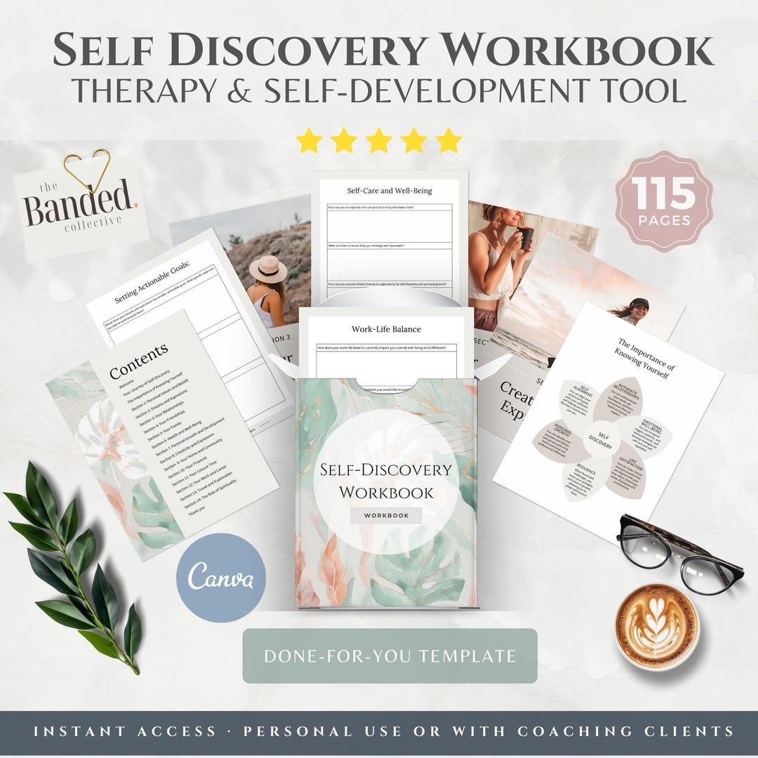 Self Help Guid Self Discovery Workbook, Self Help Guide, Coaching Worksheets for ...