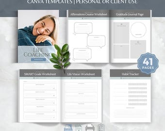Life Coaching Worksheets, Goal Setting, Mindset, Habits (Digital Download)