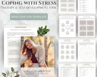 Arbeitsblatt zum Stressabbau, Bewältigungsfähigkeiten, Therapie-Arbeitsblätter (Canva-Vorlage)