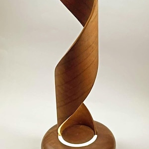 Table Lamp, Wood Table Lamp, Modern Desk Lamp, Bedside Lamp, Spiral Table Lamp, Curved Table Light, Decorative Lamp, Nightlight, Office Lamp