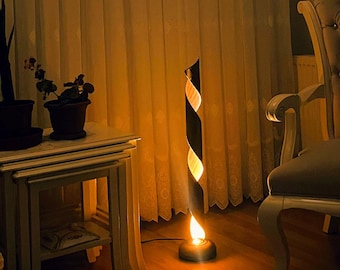 Wood Floor Lamp, Handcrafted Modern Corner Lighting