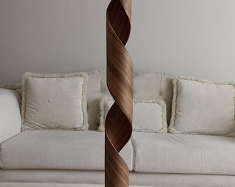 Floor Lamp, Table Lamp, Spiral Wood Floor Lamp, Handmade Lamp, Lamp for Living Room, Walnut Bedside Lamp, Corner Lamp, Housewarming Gift