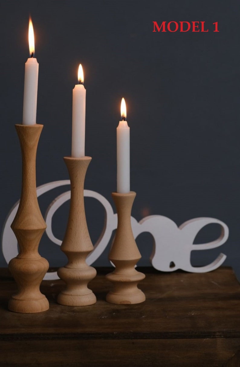 Wooden Candle Holders Boho Candle Holder Set Christmas Etsy