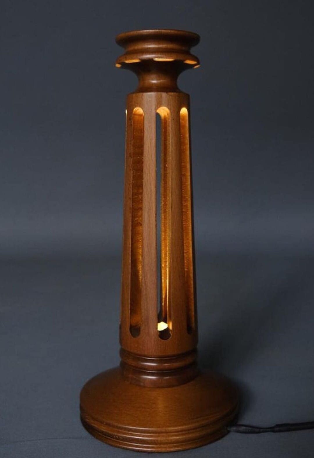 Vintage Wooden Floor Lamp, Lambader, Wood Floor Lamp, Rustic Floor Lamp ...