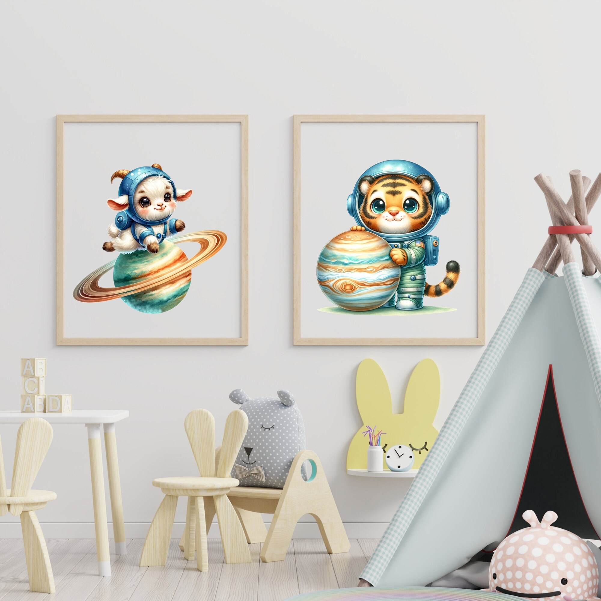 Cute Astronaut Animals, Watercolor Cute Animal Clipart, Astronaut ...