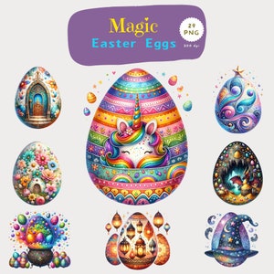 Easter Eggs Clipart, Easter Eggs Bundle, Watercolor Easter Eggs Clipart, Painted Easter Cute, Easter graphics, Easter designs, Floral Egg
