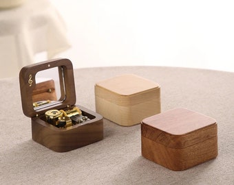 Wooden Glass music box | Custom classical music box | Engraved heart music box | Valentine Gift |  Couple Music box Gift | Music themed Box