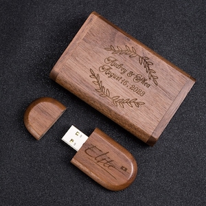 Holz-Hochzeits-USB-Stick mit Box Case 3.0 Erinnerungsbox Bild 1