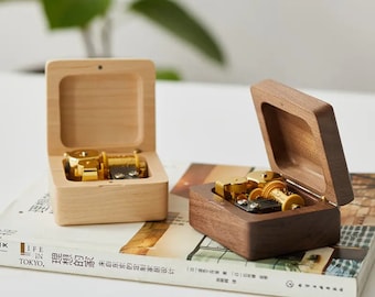 Custom Engraved Wooden Music Box | Classical Music Themed Box | Gift for Wife Music Box | Anime Couple Gift Music Box | Heart Music Box