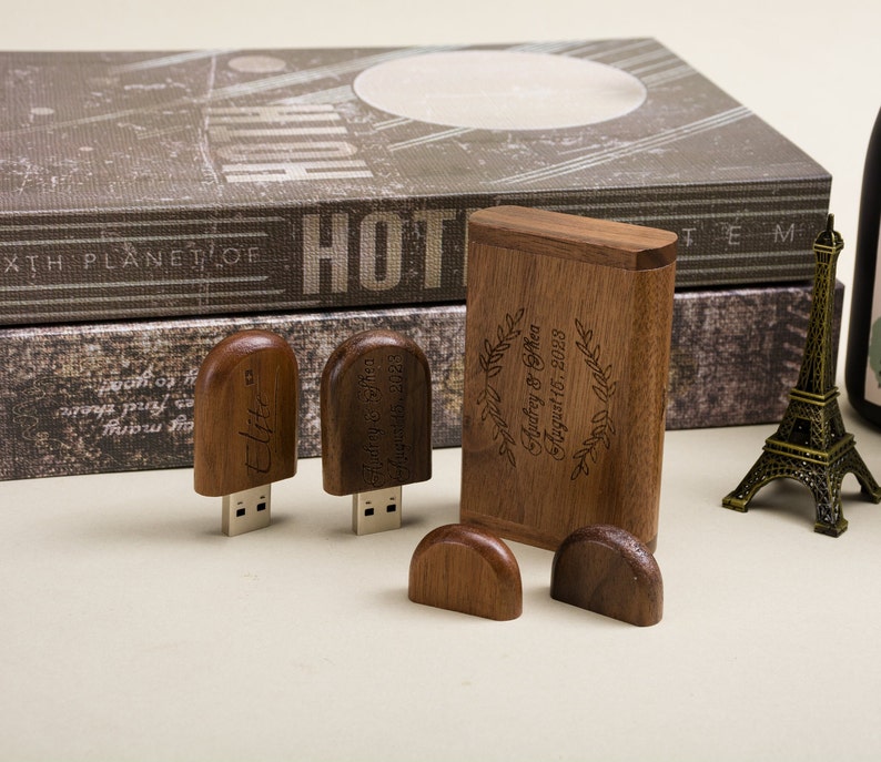 Holz-Hochzeits-USB-Stick mit Box Case 3.0 Erinnerungsbox Bild 4